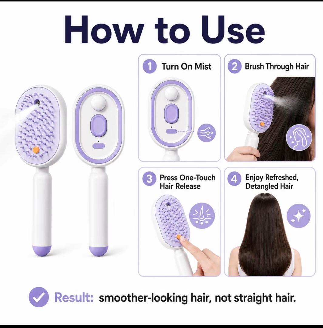 MistGlow™ 3-in-1 Hair Brush