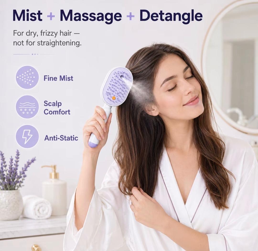 MistGlow™ 3-in-1 Hair Brush