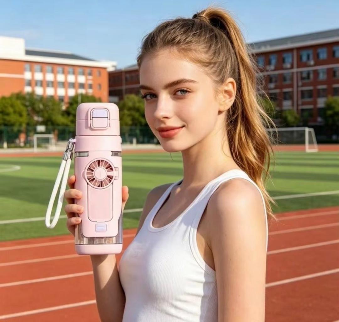 Ultimate Summer Cooling Bottle – 3-in-1 Hydration + Mist + Fan