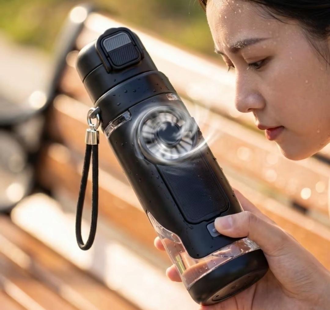 Ultimate Summer Cooling Bottle – 3-in-1 Hydration + Mist + Fan