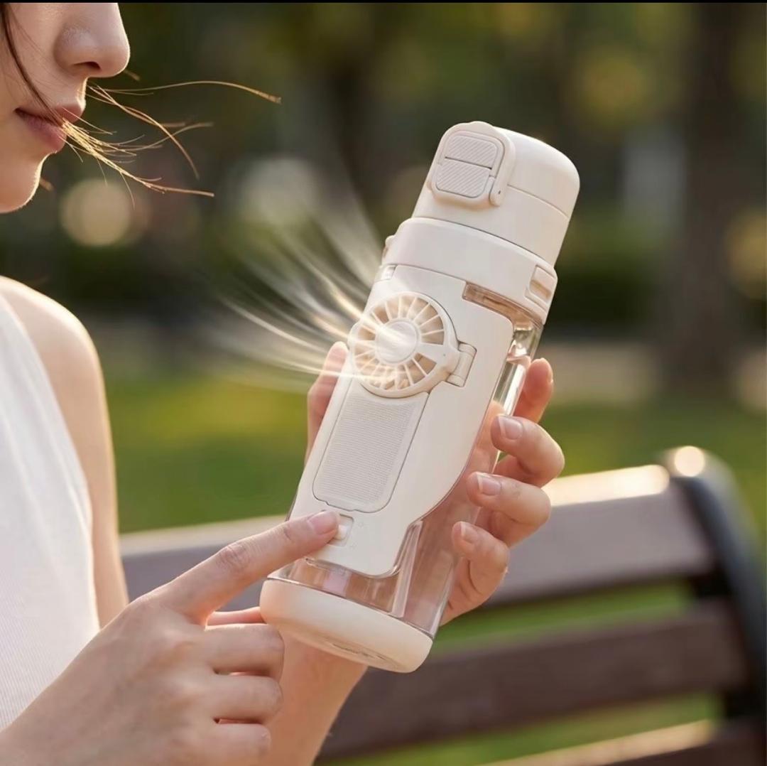 Ultimate Summer Cooling Bottle – 3-in-1 Hydration + Mist + Fan